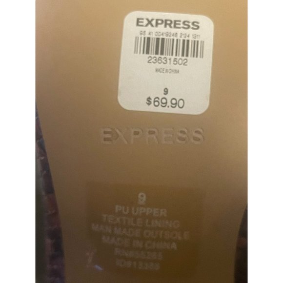 Express Snakeskin Animal Brown Black Faux Leather Zipper Boots Women Size 9 NEW - Picture 10 of 10